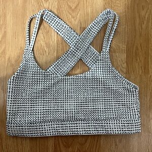 Anthropologie All Fenix White & Black Sport Bra (Size M)